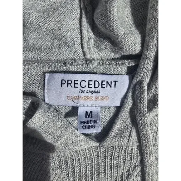 Precedent Cashmere Blend Gray Hoodie Sweater Men's Size M - NWT - Lightweight